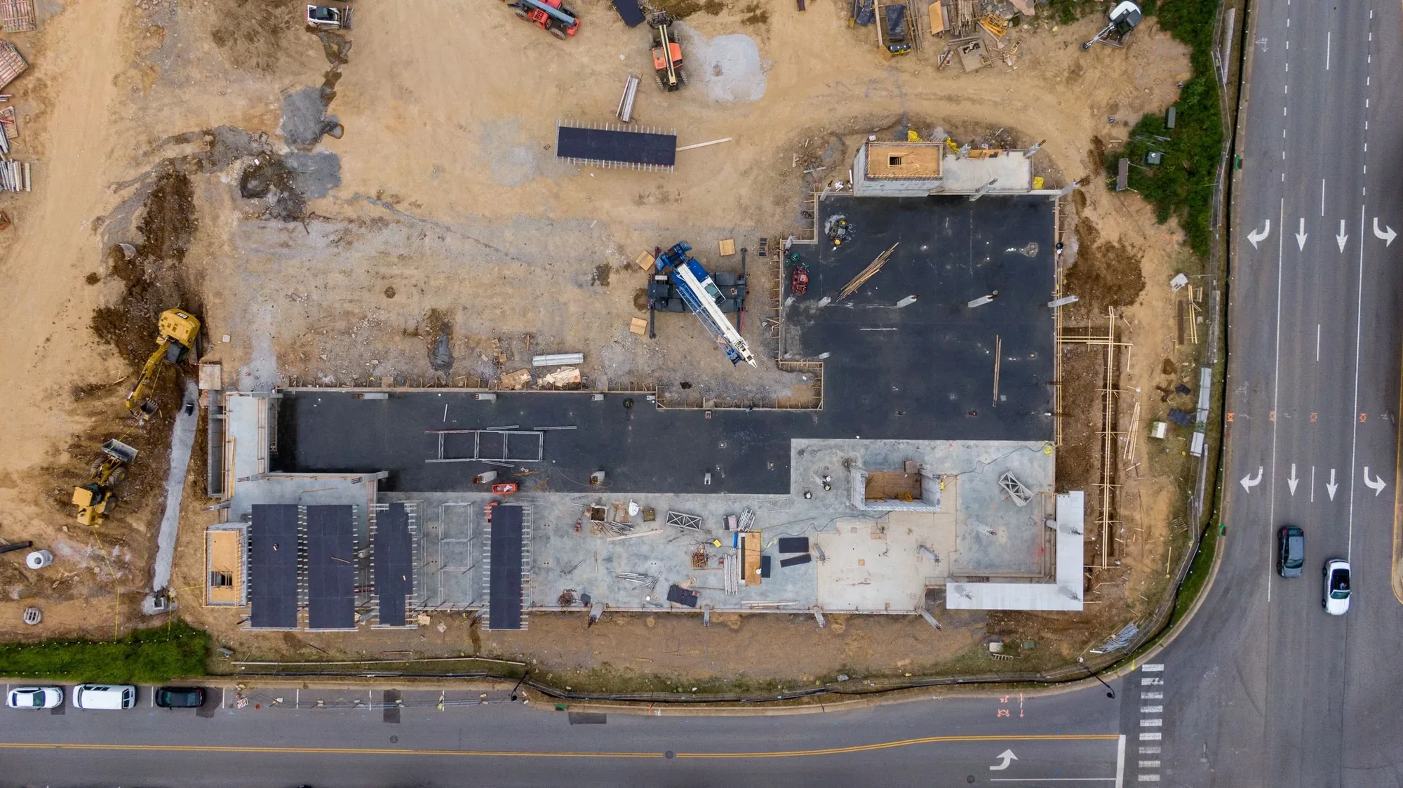 Construction Progress Drone Photography photographed from an aerial drone perspective