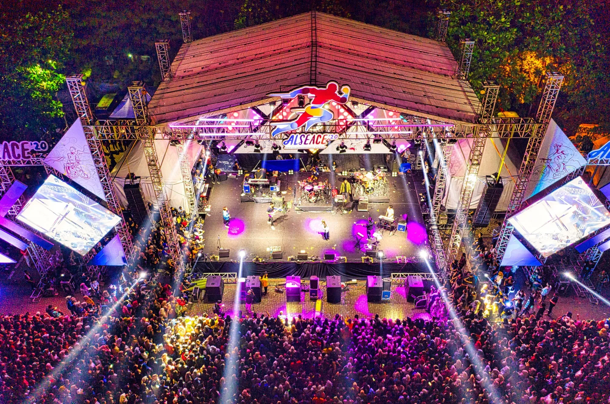 Sports Event Drone Video photographed from an aerial drone perspective