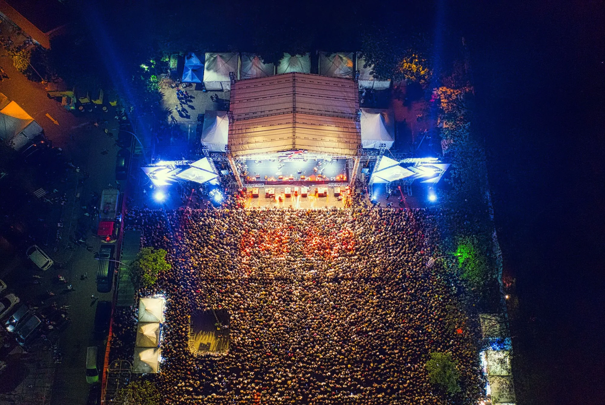 Concert + Festival Drone Video photographed from an aerial drone perspective