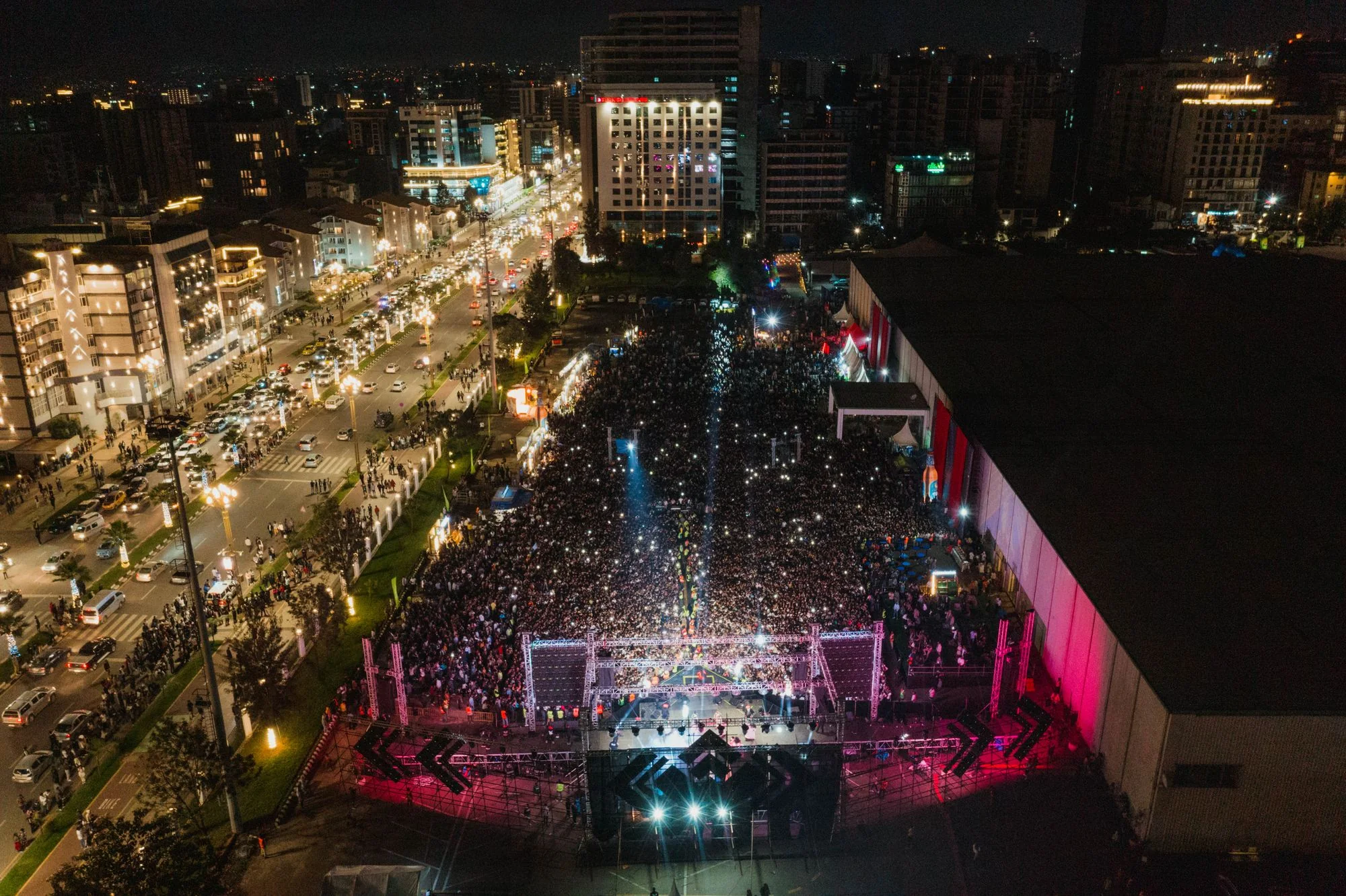 Concert + Festival Drone Video photographed from an aerial drone perspective